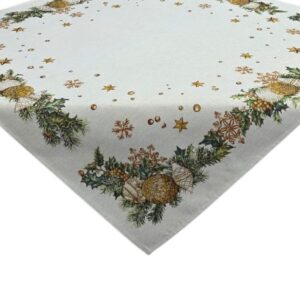 Centrotavola Natalizio Gold Holly Lurex
