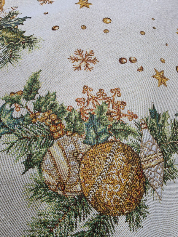 Centrotavola Natalizio Gold Holly Lurex