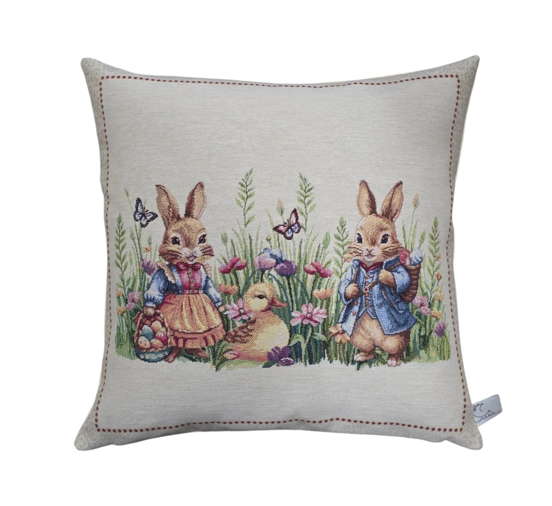 Federa Cuscino Pasquale Famiglia di Conigli