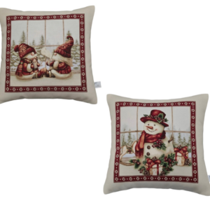 Federa Cuscino Natalizio House of Gnome Red Lurex