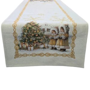 Runner Natalizio in gobelin Lurex Pacchi regalo 2