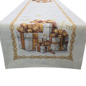 Runner Natalizio in gobelin Lurex Pacchi regalo