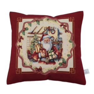 Federa Cuscino Natalizia Babbo Natale Lurex