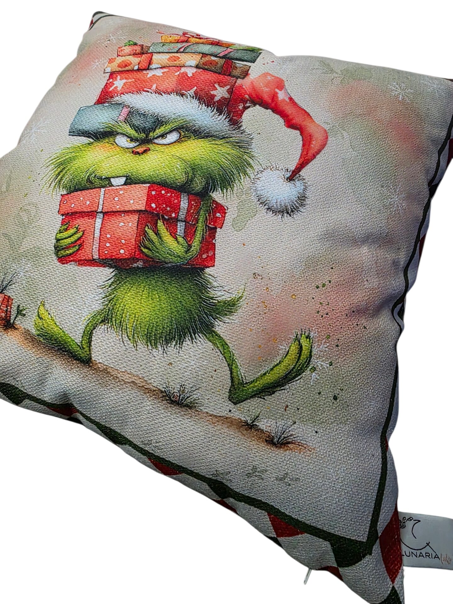 Federa Cuscino Natalizia Grinch in Tessuto TEA