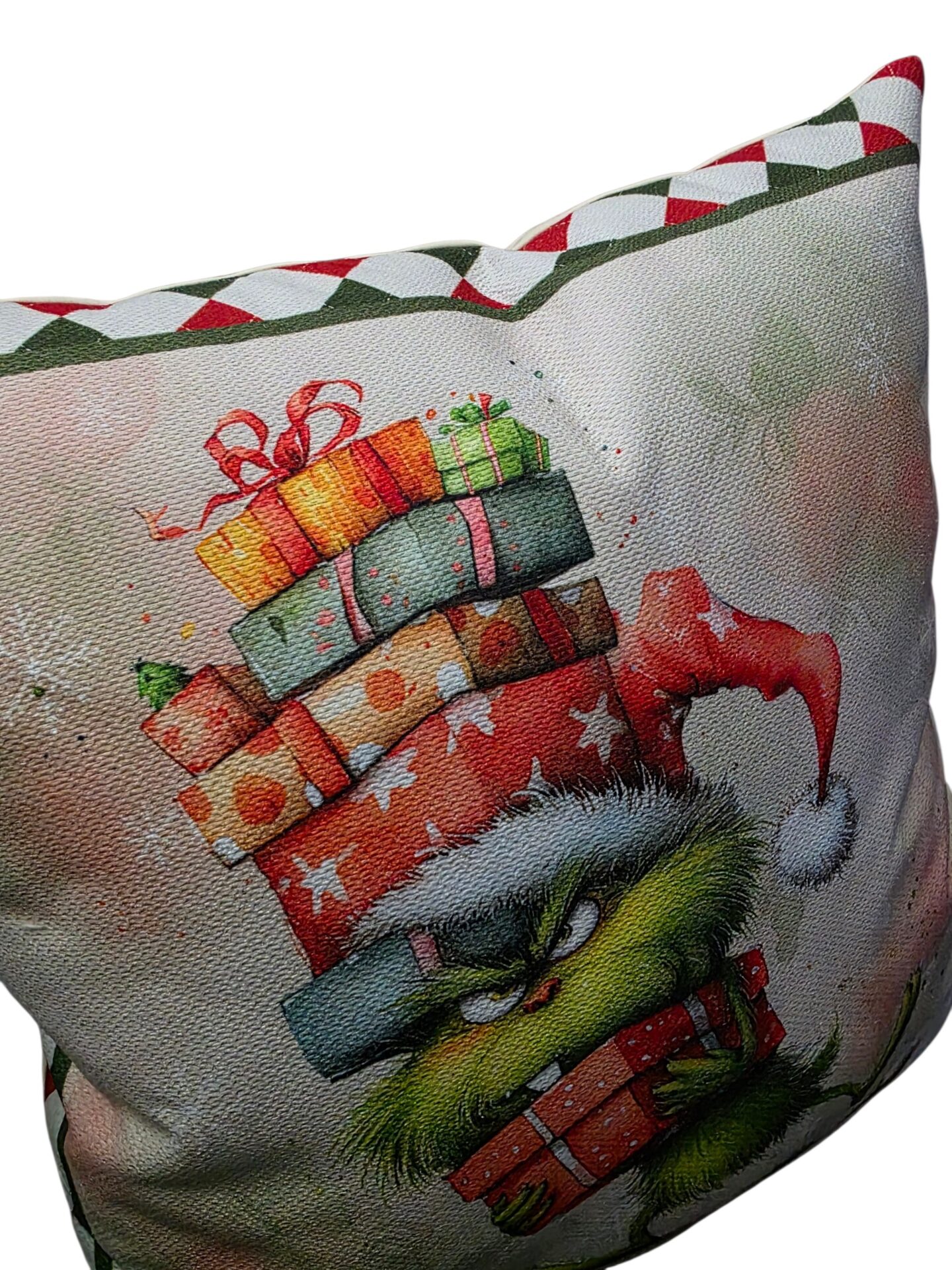 Federa Cuscino Natalizia Grinch in Tessuto TEA