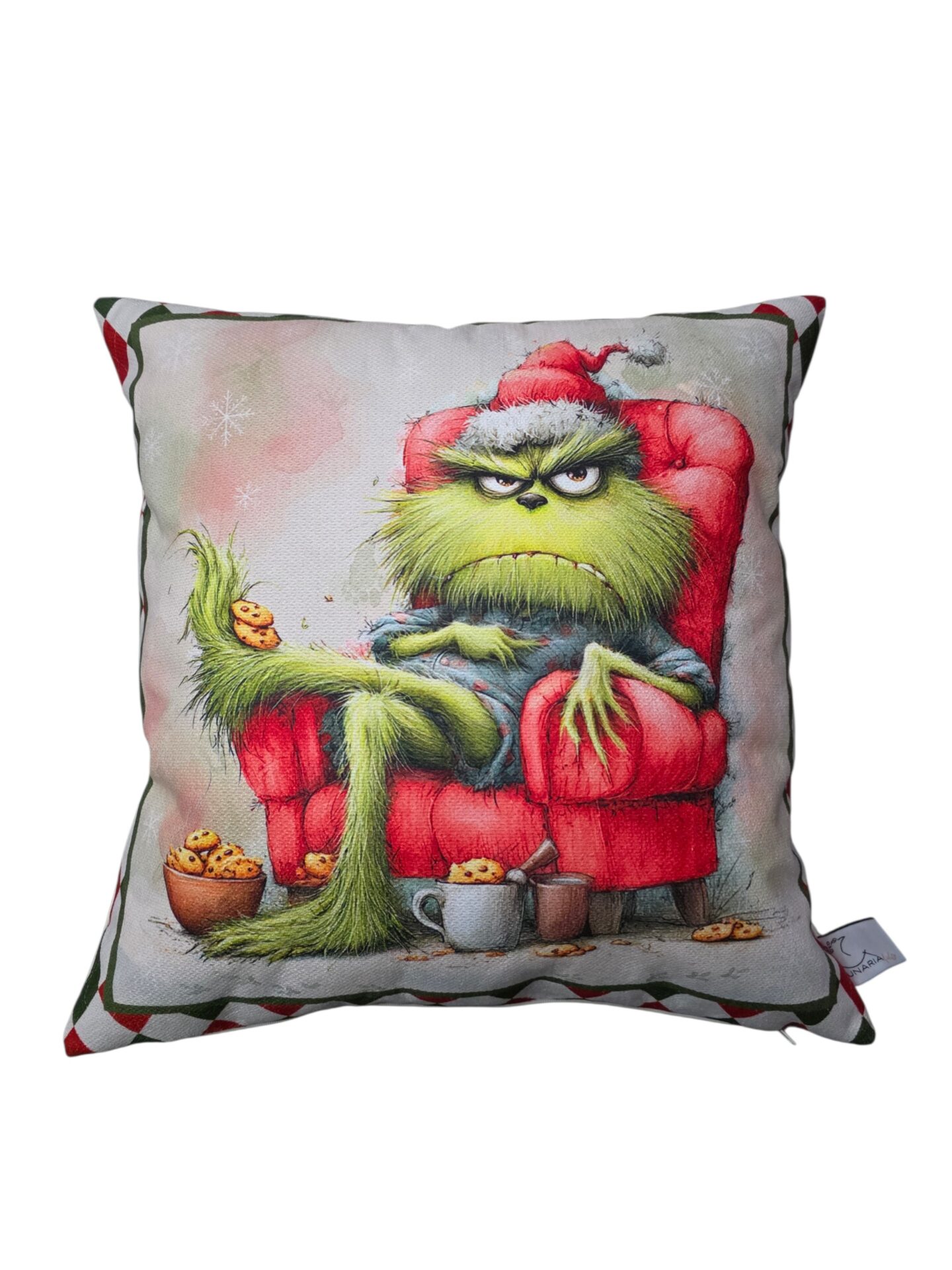 Federa Cuscino Natalizia Grinch in Tessuto TEA