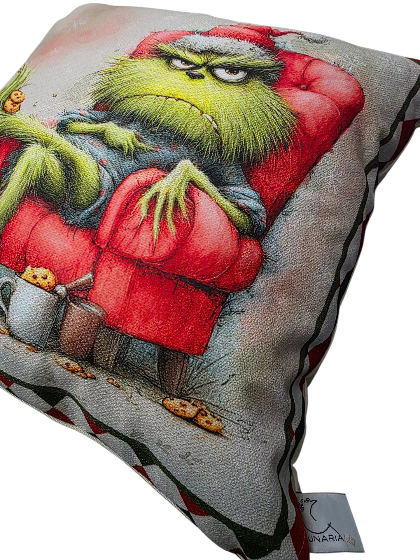 Federa Cuscino Natalizia Grinch in Tessuto TEA