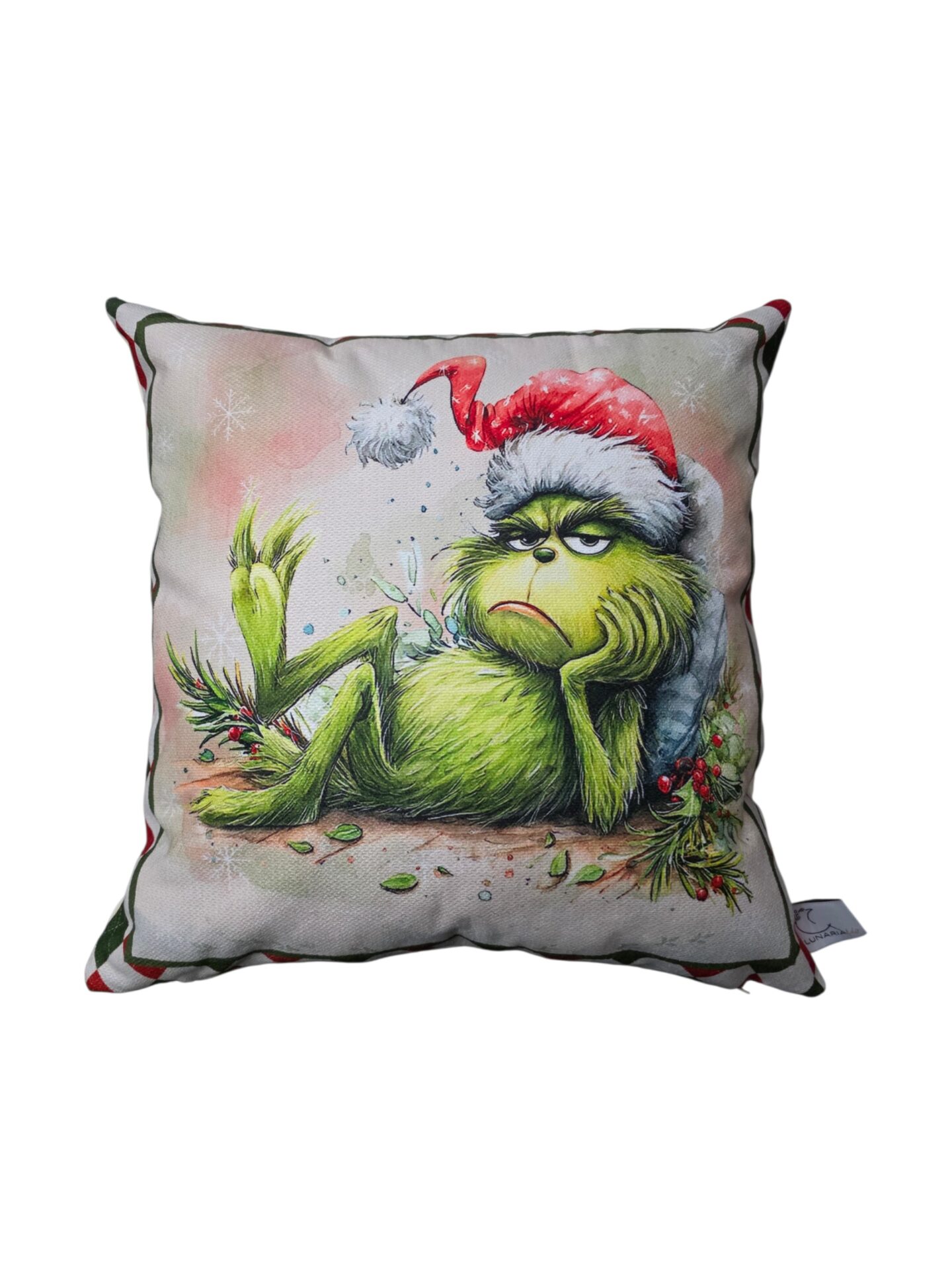 Federa Cuscino Natalizia Grinch in Tessuto TEA