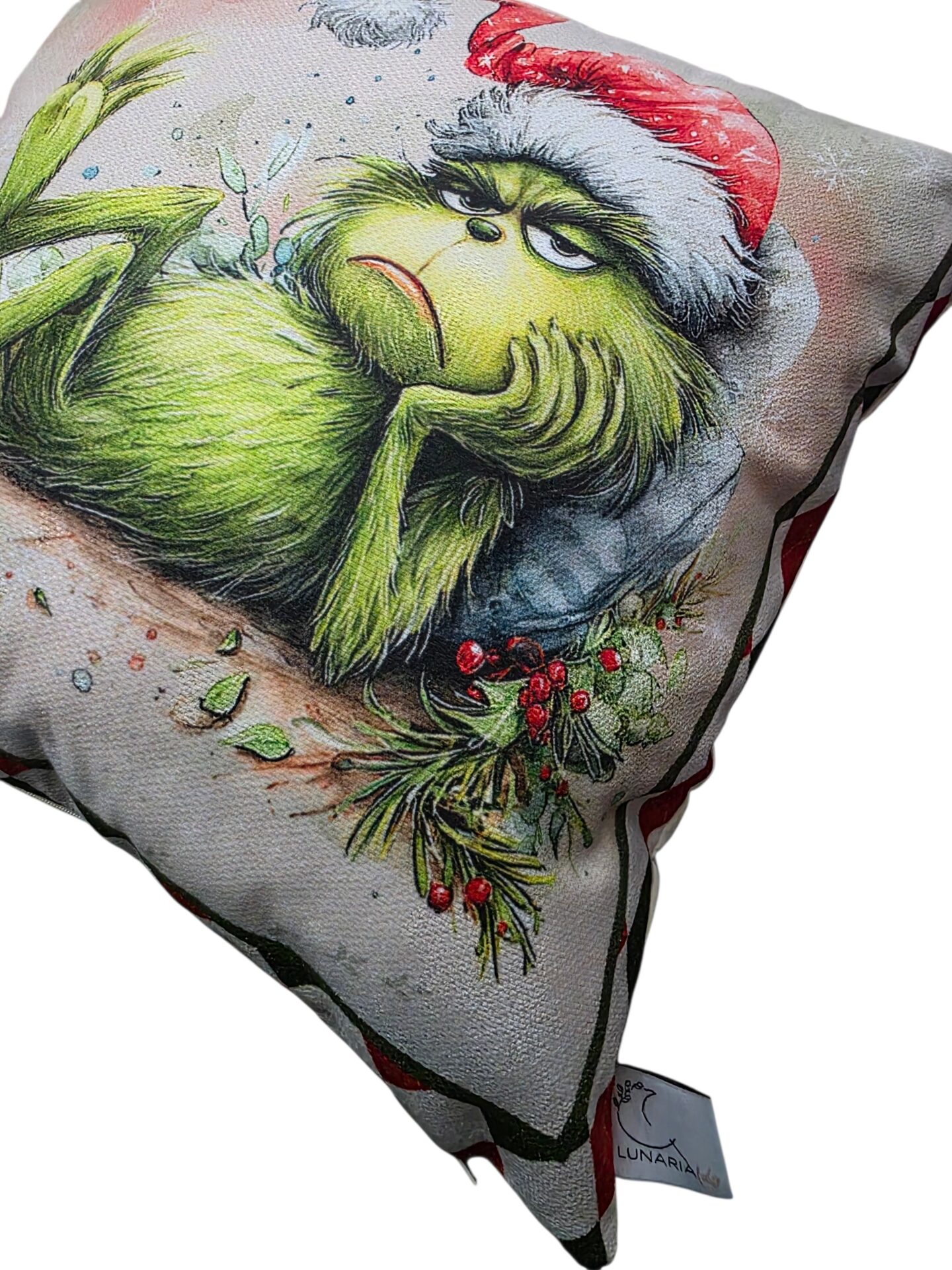 Federa Cuscino Natalizia Grinch in Tessuto TEA
