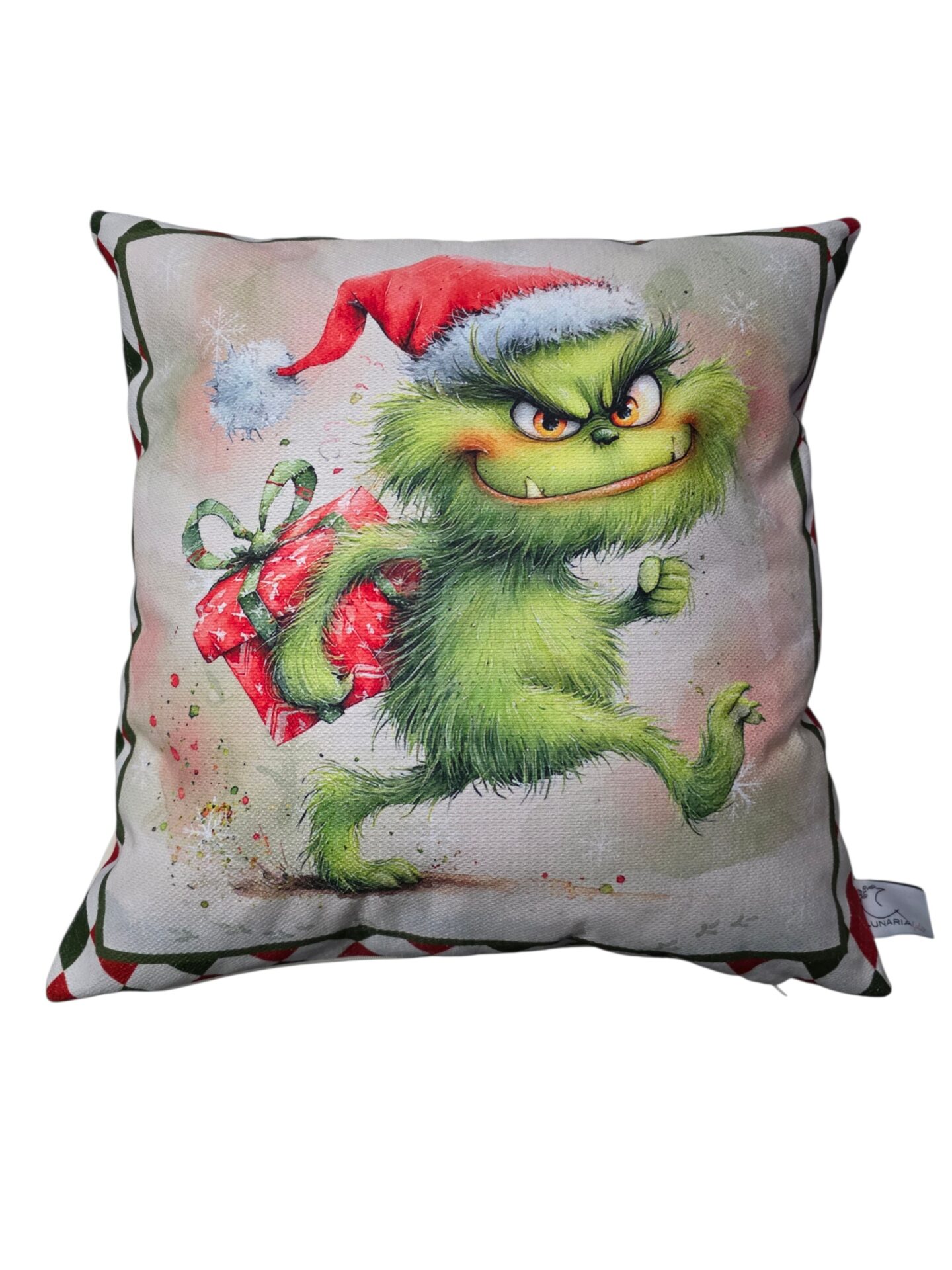 Federa Cuscino Natalizia Grinch in Tessuto TEA