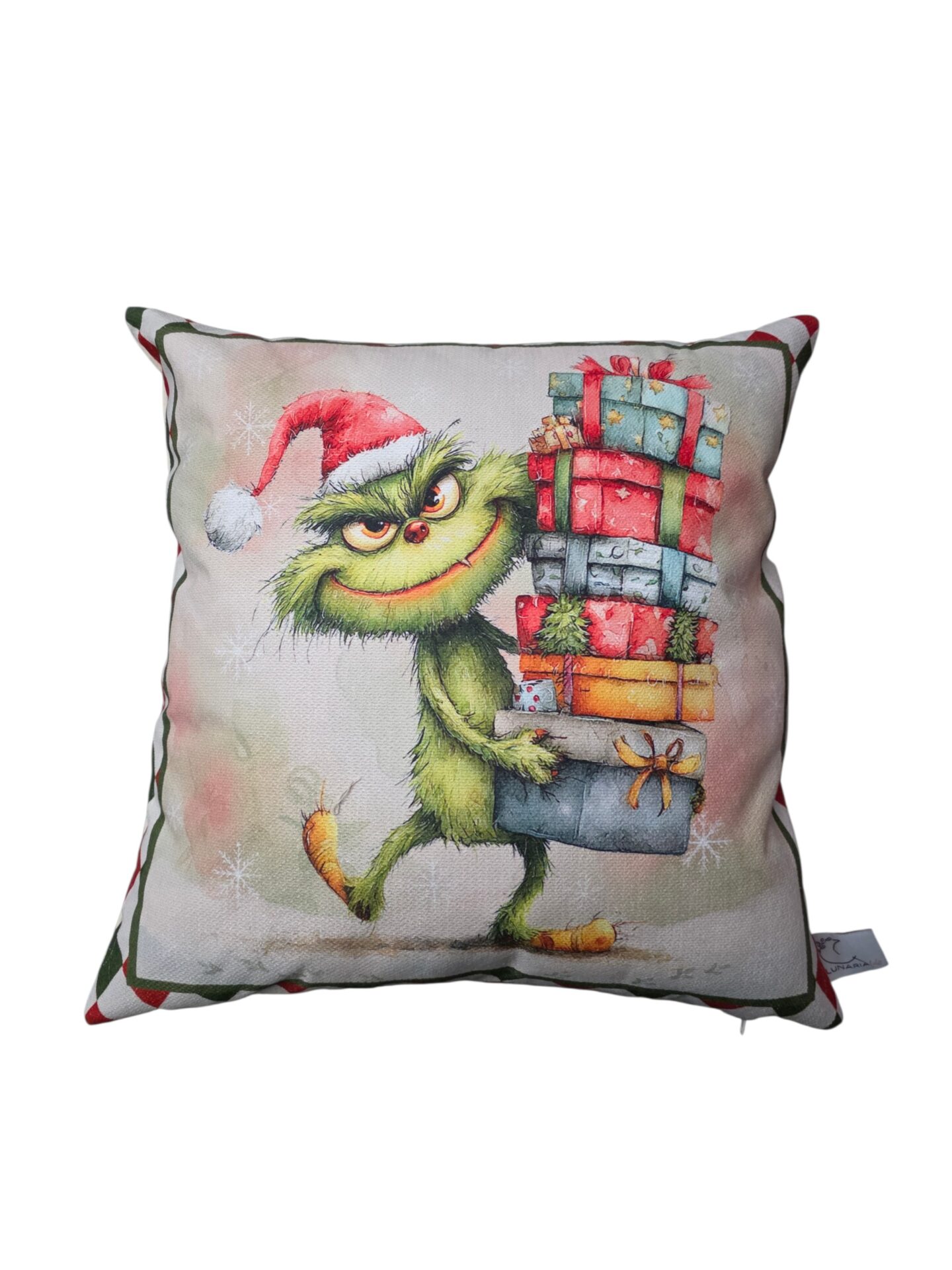 Federa Cuscino Natalizia Grinch in Tessuto TEA