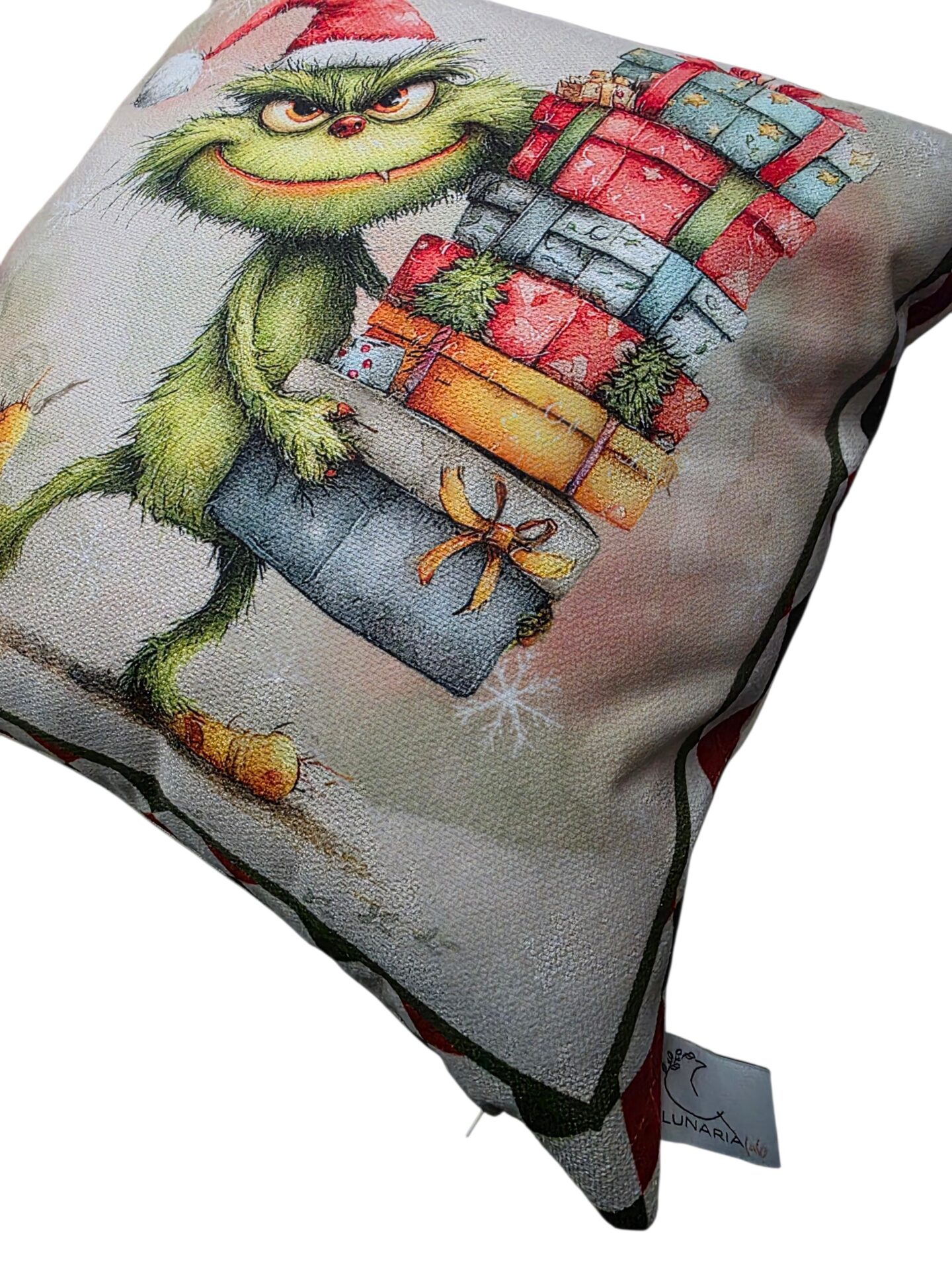 Federa Cuscino Natalizia Grinch in Tessuto TEA