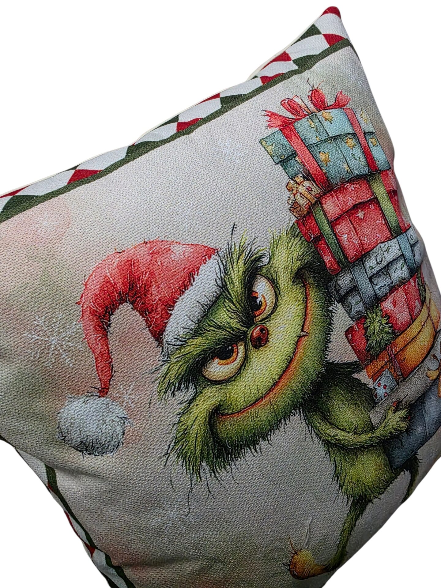 Federa Cuscino Natalizia Grinch in Tessuto TEA