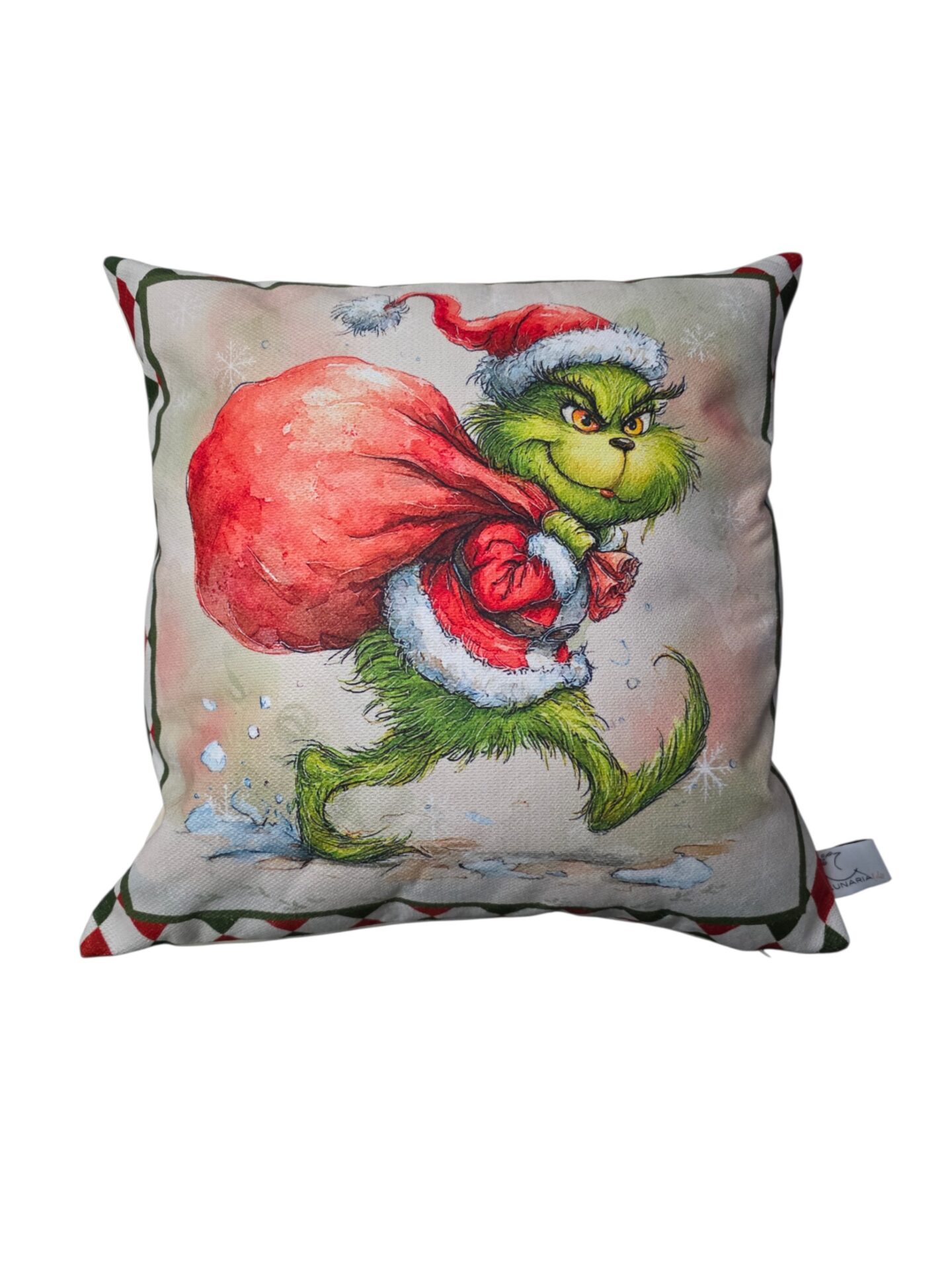 Federa Cuscino Natalizia Grinch in Tessuto TEA
