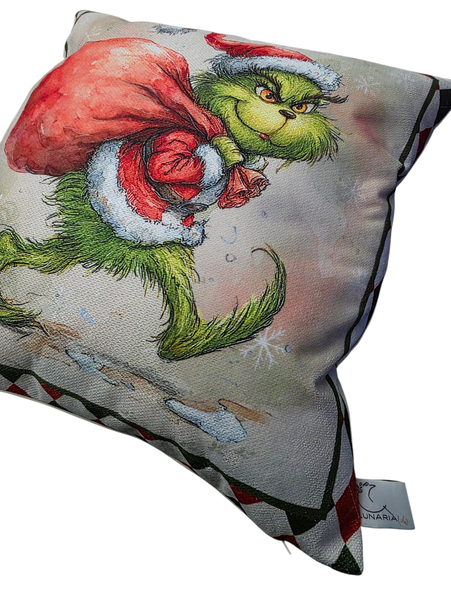 Federa Cuscino Natalizia Grinch in Tessuto TEA