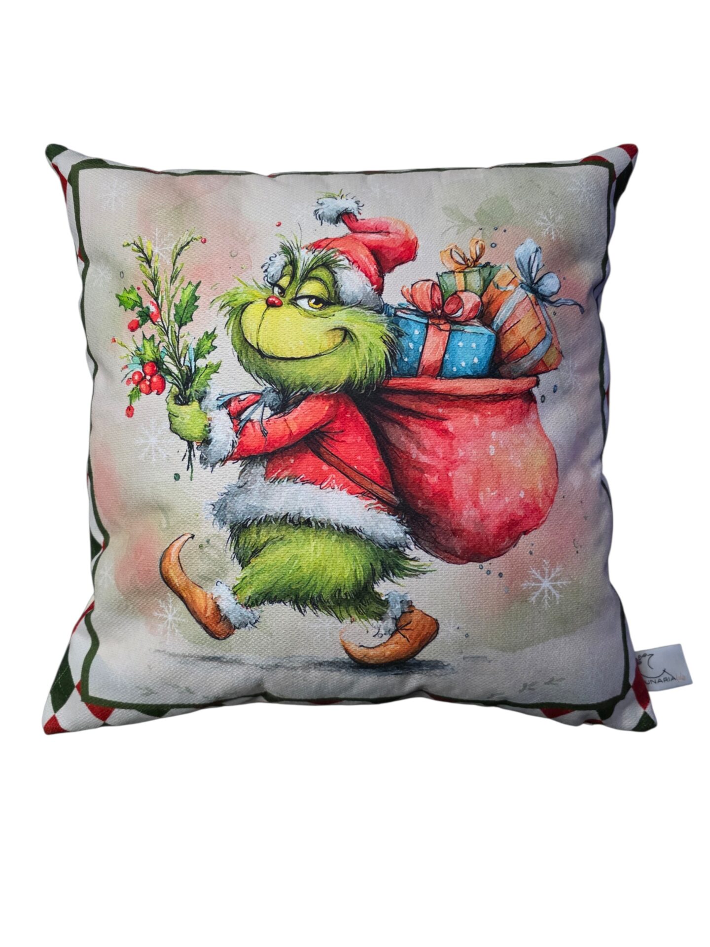 Federa Cuscino Natalizia Grinch in Tessuto TEA