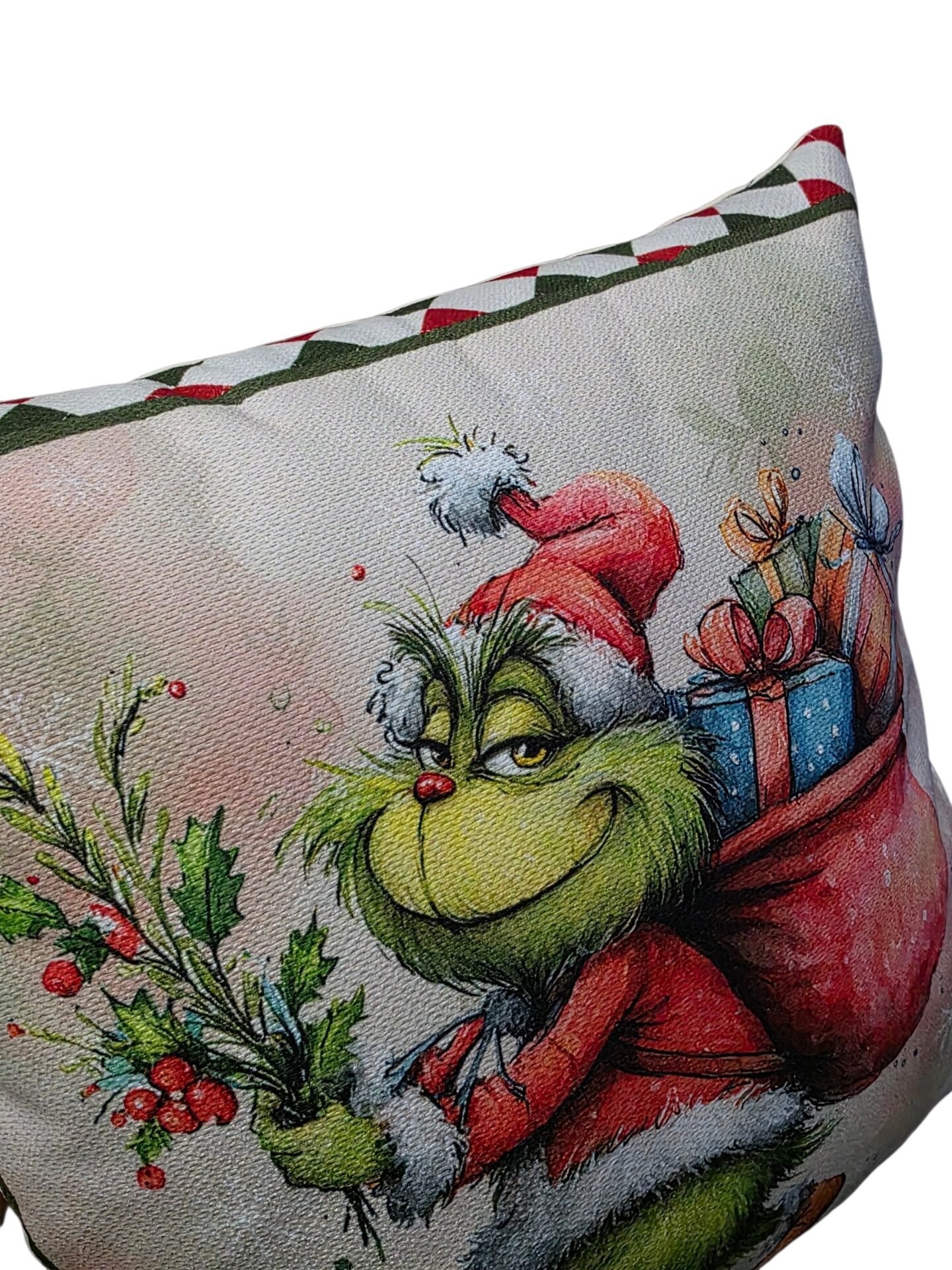 Federa Cuscino Natalizia Grinch in Tessuto TEA